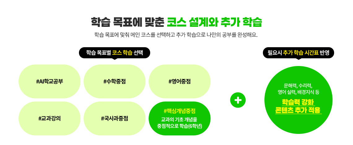 #핵심 개념 중점 : 교과의 기초 개념을 중점적으로 학습(6학년)