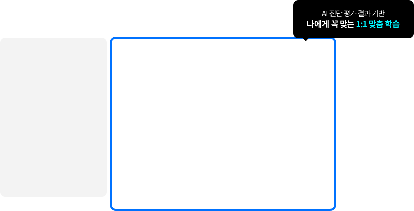 AI진단평과 결과 기반 나에게 꼭 맞는 1:1 맞춤 학습