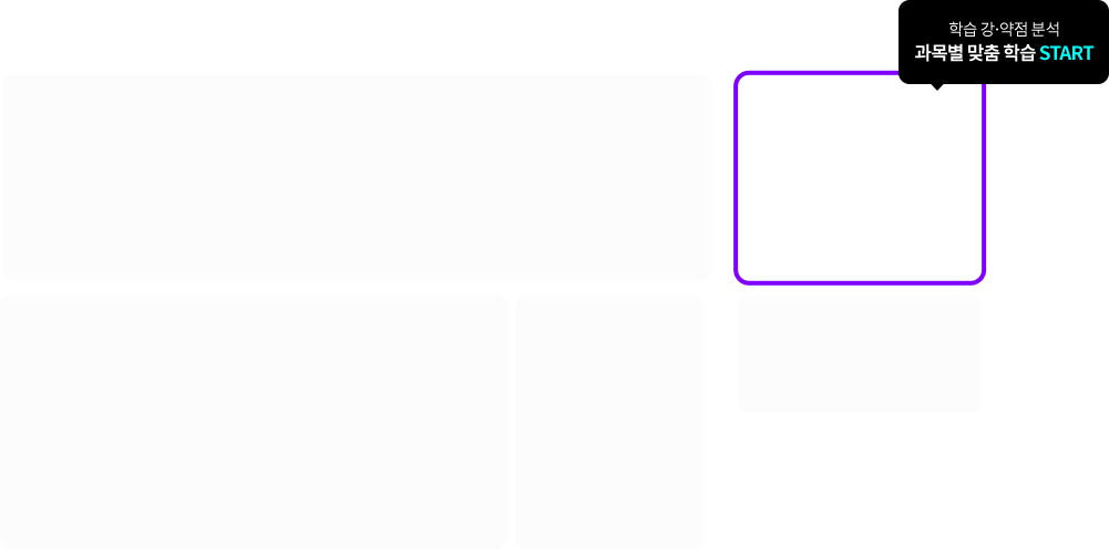 학습 강 약점 분석 과목별 맞춤 학습 START