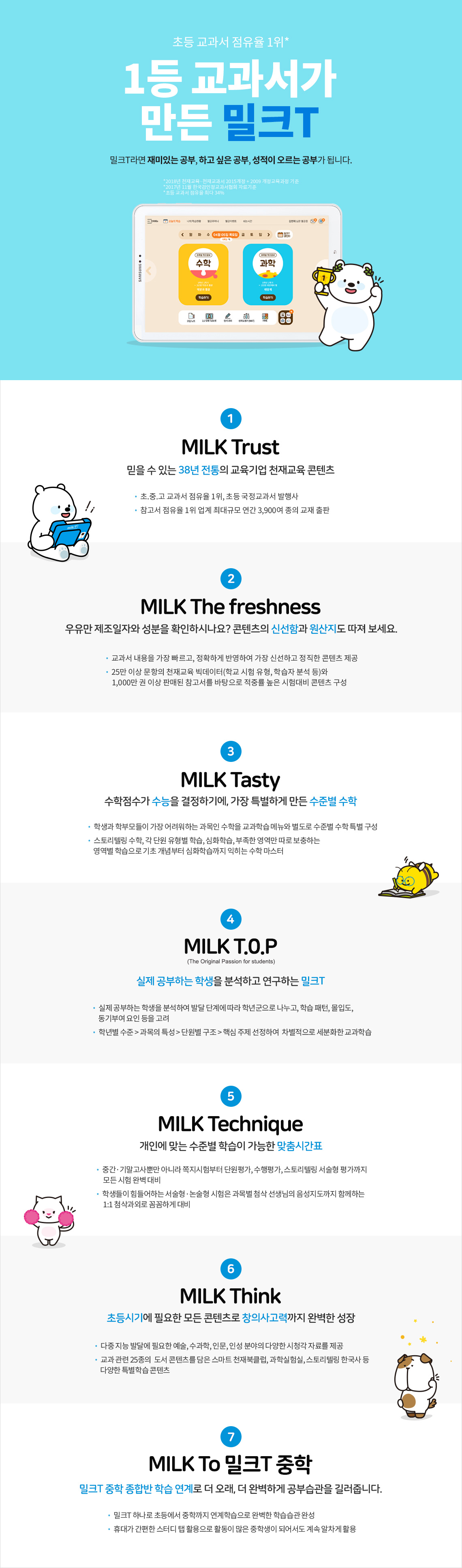 초등 교과서 점유율 1위 1등 교과서가 만든 밀크T 밀크T라면 재미있는 공부, 하고싶은 공부, 성적이 오르는 공부가 됩니다.