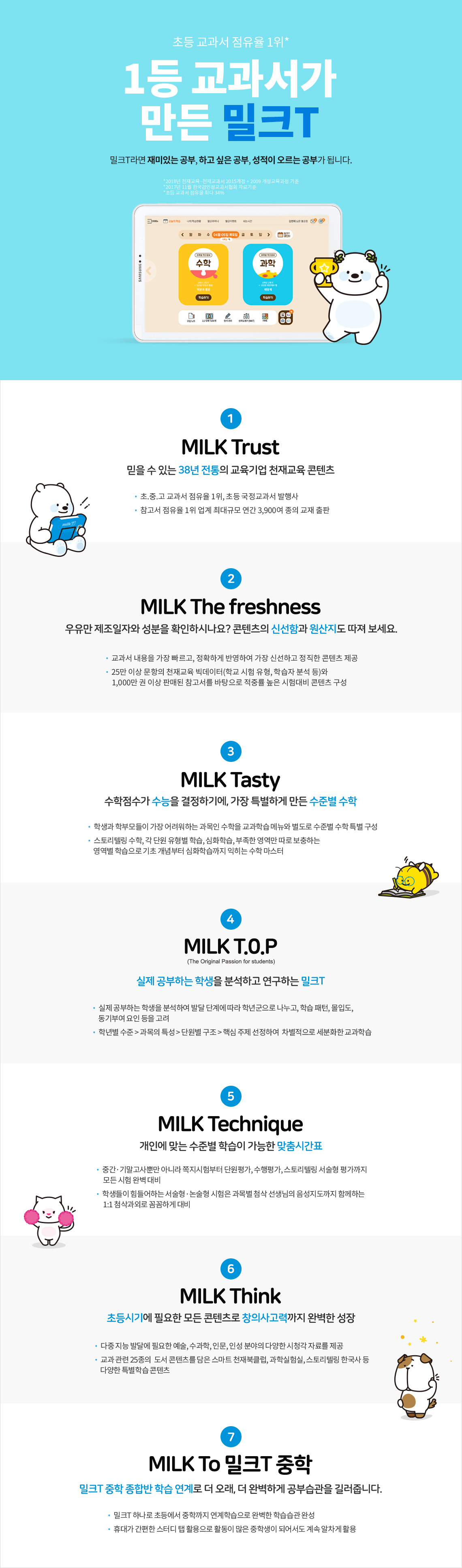 초등 교과서 점유율 1위 1등 교과서가 만든 밀크T 밀크T라면 재미있는 공부, 하고싶은 공부, 성적이 오르는 공부가 됩니다.
