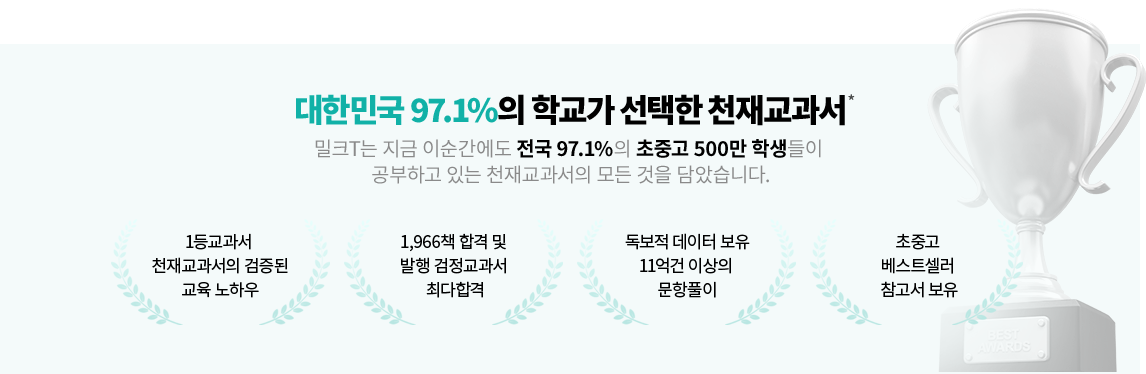 대한민국 97.1%의 학교가 선택한 천재교과서