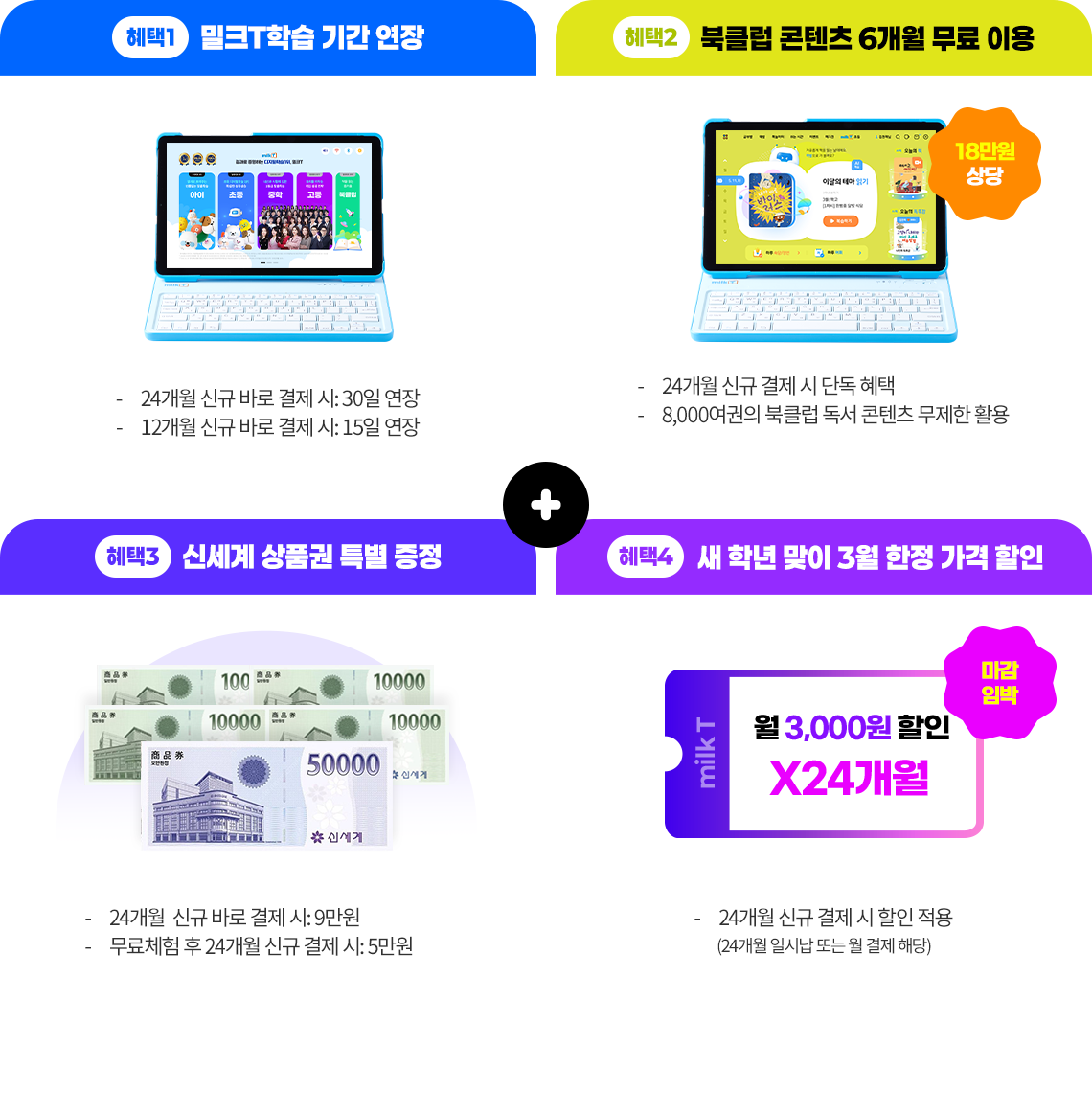 밀크T 혜택 4가지