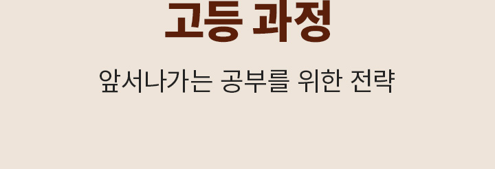 고등 과정 - 앞서나가는 공부를 위한 전략