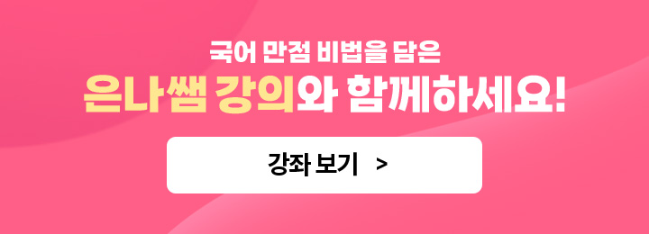 국어 만점 비법을 담은 은나쌤 강의와 함께하세요!