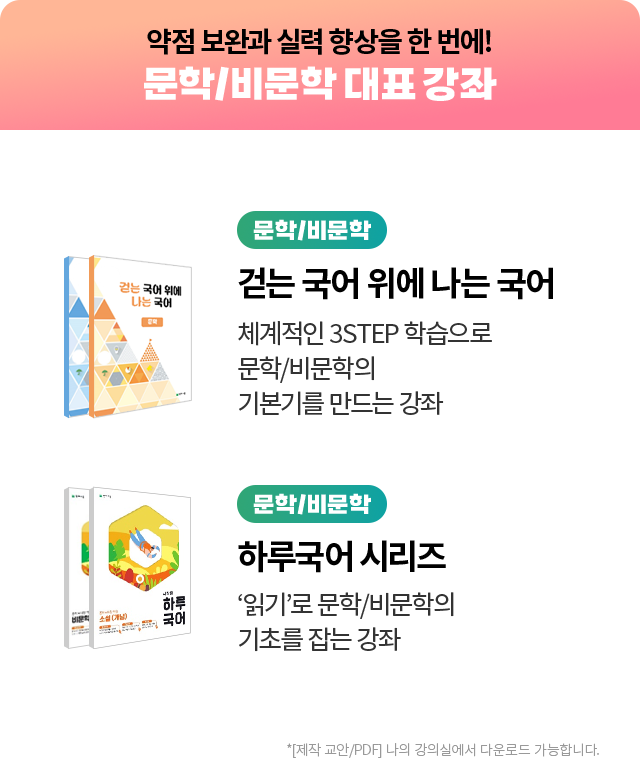 약점 보완과 실력 향상을 한 번에! 문학/비문학 대표 강좌