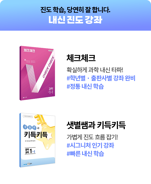 기본이 되는 진도 학습, 당연히 잘합니다. 내신 진도 강좌