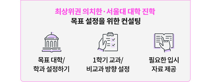 최상위권 의치한·서울대 대학 진학 목표 설정을 위한 컨설팅