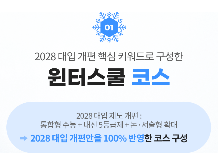 01. 2028 대입 개편 핵심 키워드로 구성한 윈터스쿨 코스