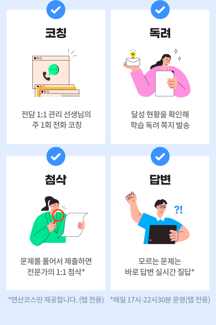 코칭, 독려, 첨삭, 답변