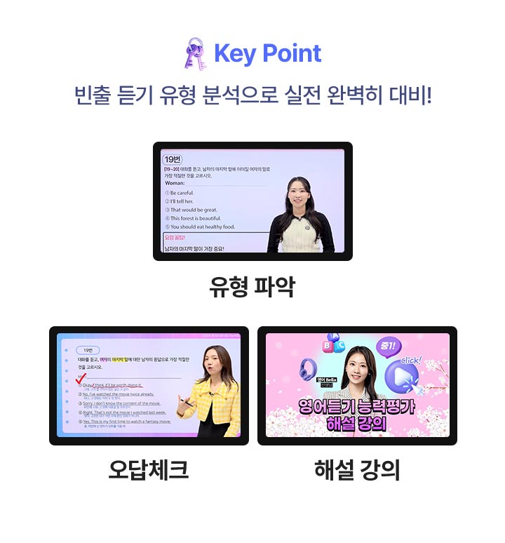듣기: Key Point 빈출 듣기 유형 분석으로 실전 완벽히 대비! (유형 파악, 오답 체크, 해설 강의)