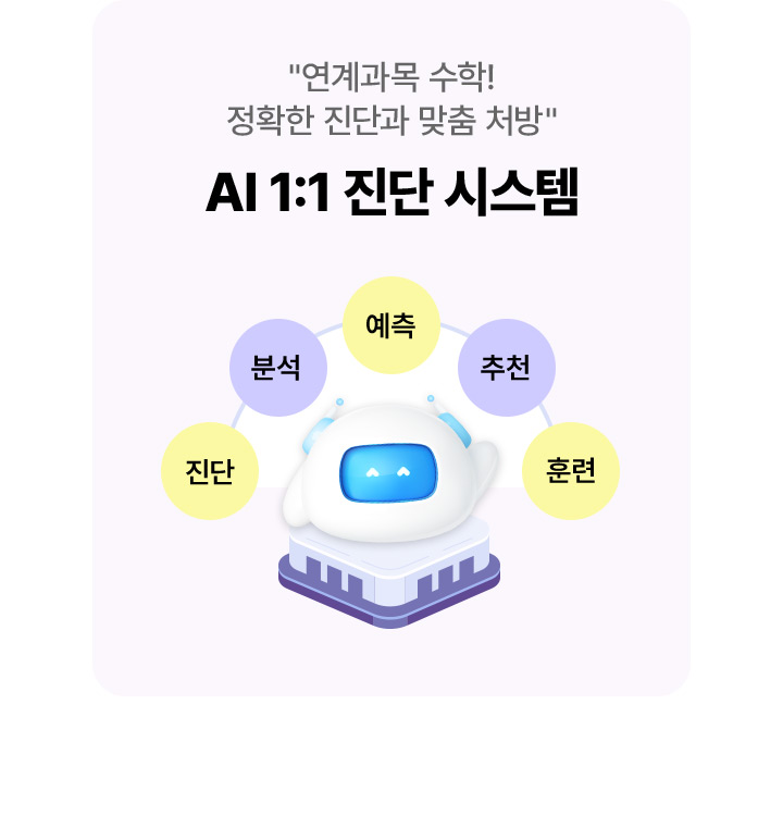 연계과목 수학! 정확한 진단과 맞춤 처방 : AI 1:1 진단 시스템