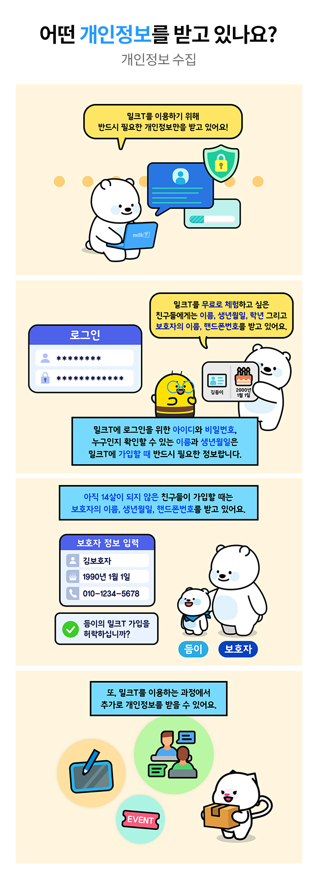 어떤 개인정보를 받고 있나요?