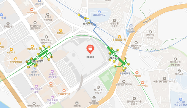 부산 지역 지도