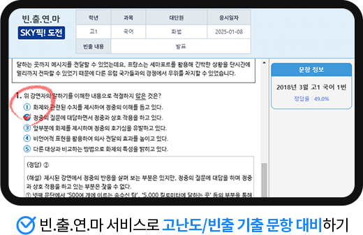 빈.출.연.마 서비스로 고난도/빈출 기출 문항 대비하기