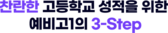 찬란한 고등학교 성적을 위한 예비고1의 3-Step