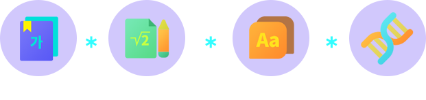 국수영, 수학, 영어, 과학