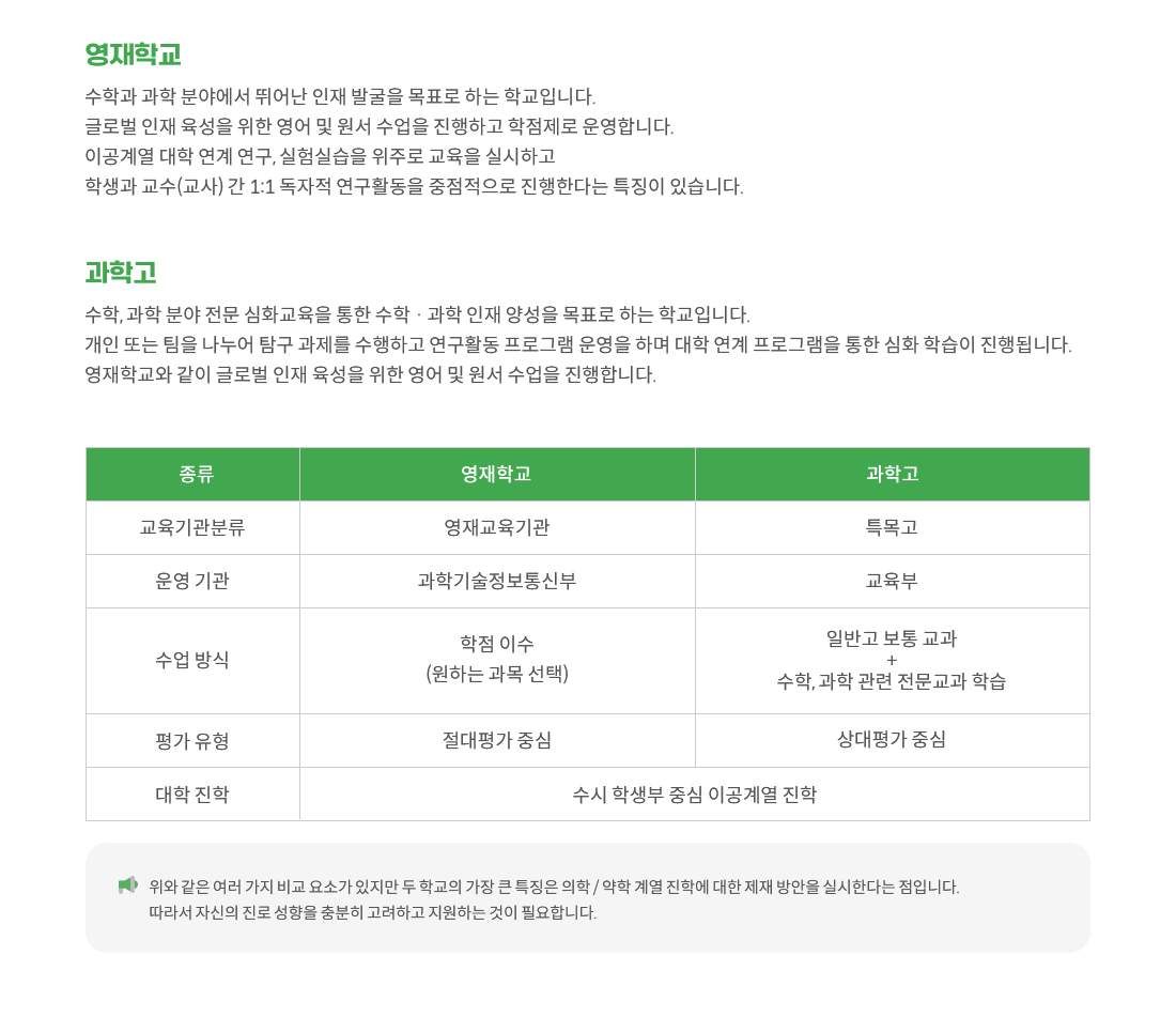 1.영재학교,과학고