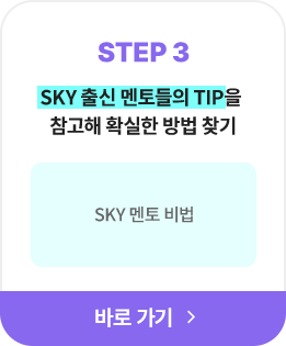 STEP3 SKY 출신 멘토들의 TIP을 참고해 확실한 방법 찾기