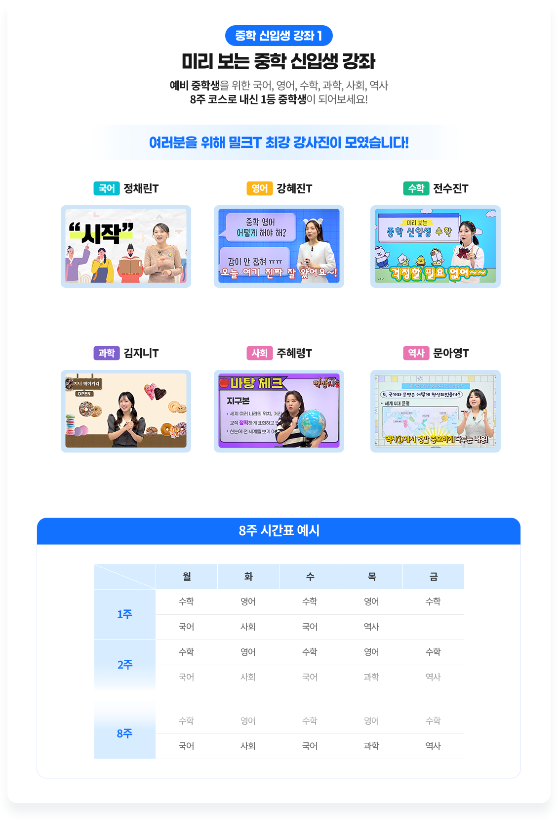 중학 신입생 강좌1 미리 보는 중학 신입생 강좌