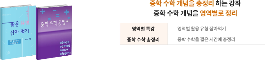 중학 수학 개념을 총정리 하는 강좌 특목·자사고 입시에 필요한 중학 수학 개념을 영역별로 정리
