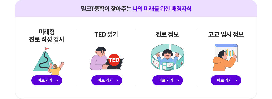 밀크T중학이 찾아주는 나의 미래를 위한 배경지식