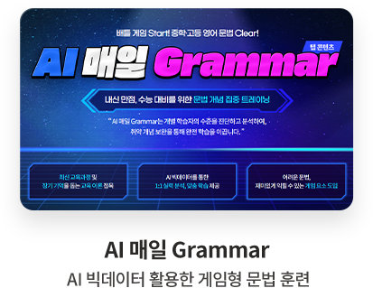 AI 매일 Grammar AI 빅데이터 활용한 게임형 문법 훈련