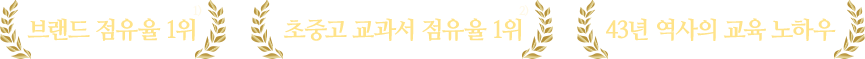 브랜드 점유율 1위/초중고 교과서 점유율 1위/43년 역사의 교육 노하우