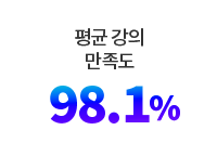 평균 강의 만족도 98.1%